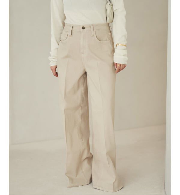 Plage「Healthy denim / ヘルシーデニム 別注 WIDE デニムパンツ(ベージュ)」|デニム|