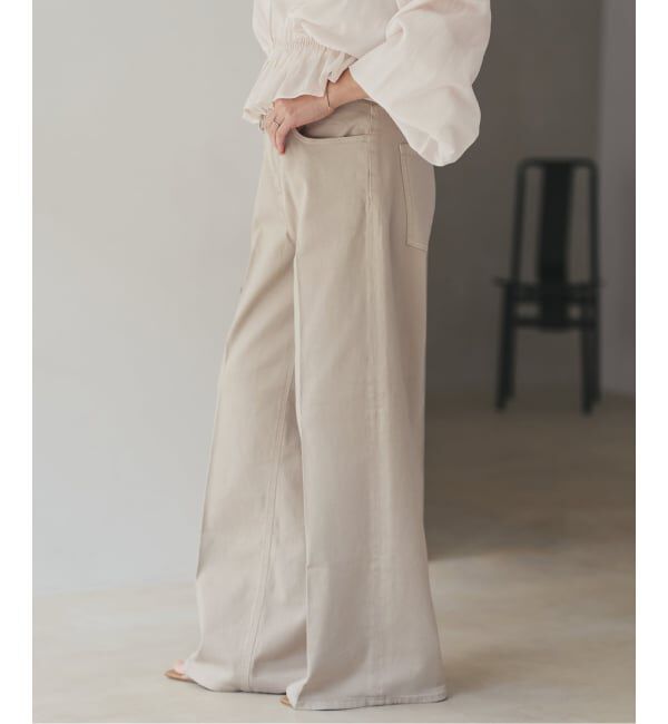 Plage「Healthy denim / ヘルシーデニム 別注 WIDE デニムパンツ(ベージュ)」|デニム|