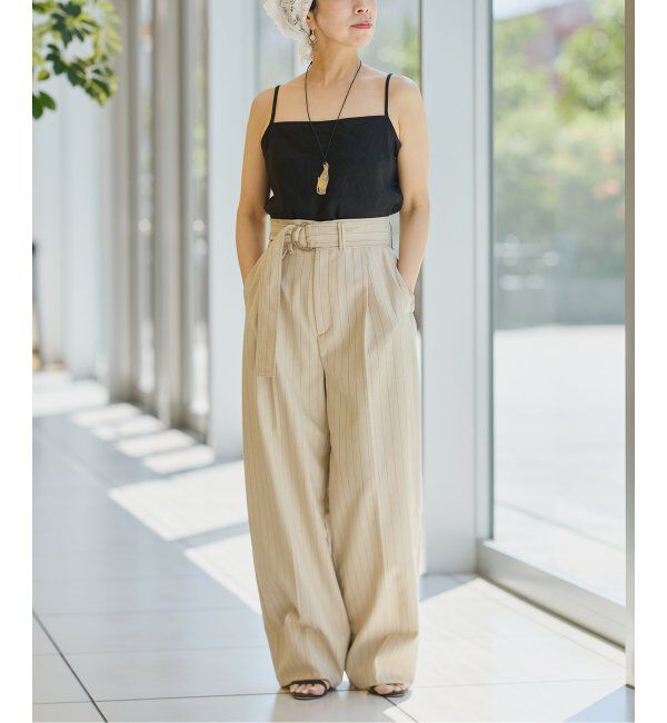 IENA LA BOUCLE「IENA LA BOUCLE リネンブロードバイヤスキャミソール」|キャミソール|