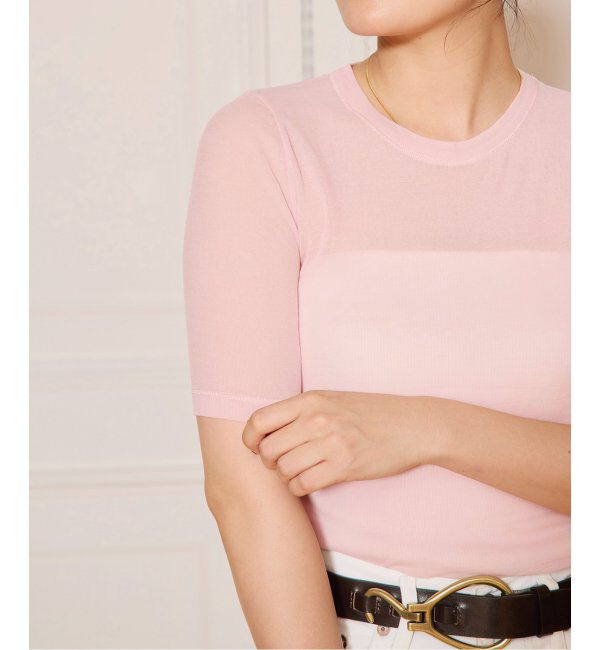 IENA LA BOUCLE「《追加》IENA LA BOUCLE 水撚りガスフライス半袖プルオーバー」|Tシャツ・カットソー|