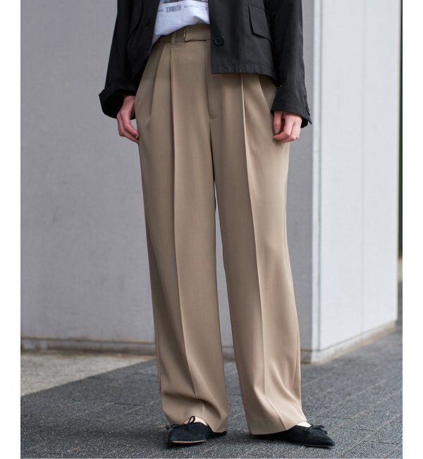 IENA「《追加4》サスペンダーツイルパンツ」|スラックス|カーキ