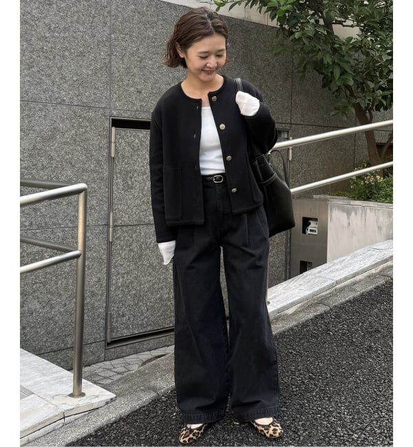 SLOBE IENA「《一部WEB・店舗限定カラーあり》ダブルフェイスニットジャケット」|カーディガン|