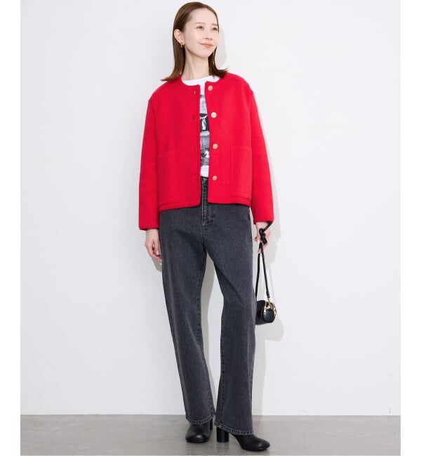 SLOBE IENA「《一部WEB・店舗限定カラーあり》ダブルフェイスニットジャケット」|カーディガン|