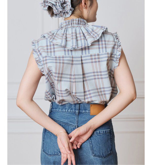 IENA LA BOUCLE「IENA LA BOUCLE C/Pポプリンフリルカラーシャツ」|シャツ・ブラウス|