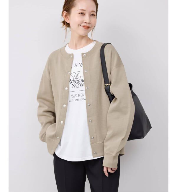 SLOBE IENA「《追加》ダブルフェイスジャージースナップカーディガン」|カーディガン|