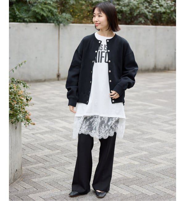 SLOBE IENA「《追加》ダブルフェイスジャージースナップカーディガン」|カーディガン|