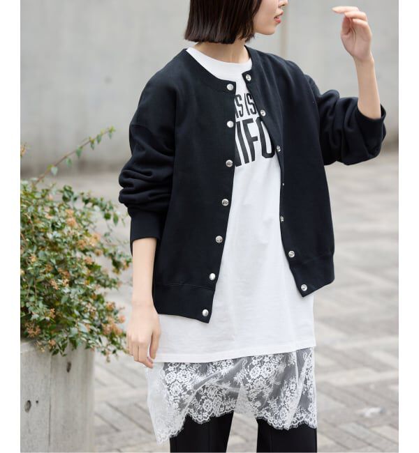 SLOBE IENA「《追加》ダブルフェイスジャージースナップカーディガン」|カーディガン|