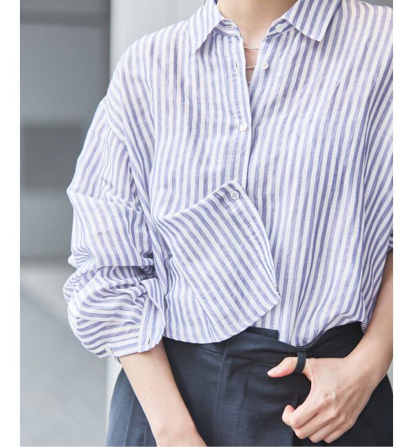 IENA「《新色/WEB限定/追加3》ラミーリヨセルショートシャツ」|シャツ・ブラウス|