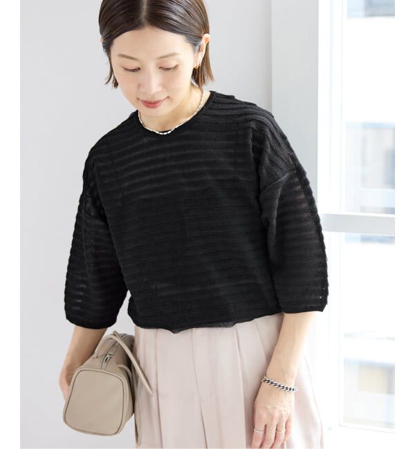IENA「《予約》ウォッシャブル シアーフリルプルオーバー」|ニット・セーター|
