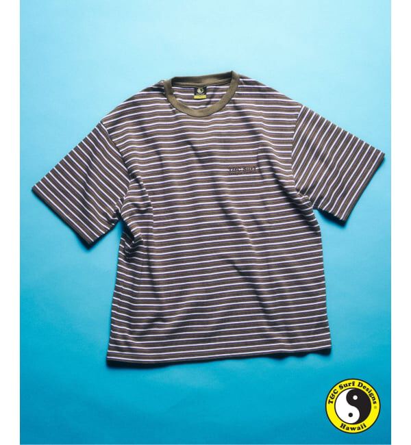 417 EDIFICE「T&C SURF DESIGNS 417別注 マルチボーダー Tシャツ」|Tシャツ・カットソー|カーキベース