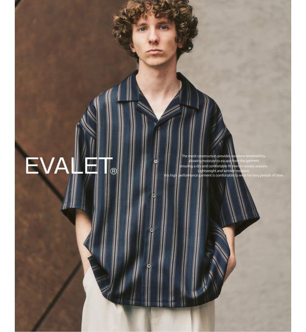 417 EDIFICE「【EVALET / エバレット】オープンカラーシャツ "セットアップ着用可能"」|シャツ・ブラウス|ネイビー A