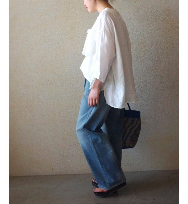 journal standard luxe「フレンチリネンキャンバス フリルプルブラウス」|シャツ・ブラウス|