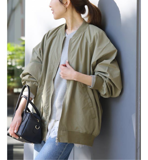 JOURNAL STANDARD relume「ウォッシャブルナイロンダブルジップMA-1」|ブルゾン・スタジャン|カーキ