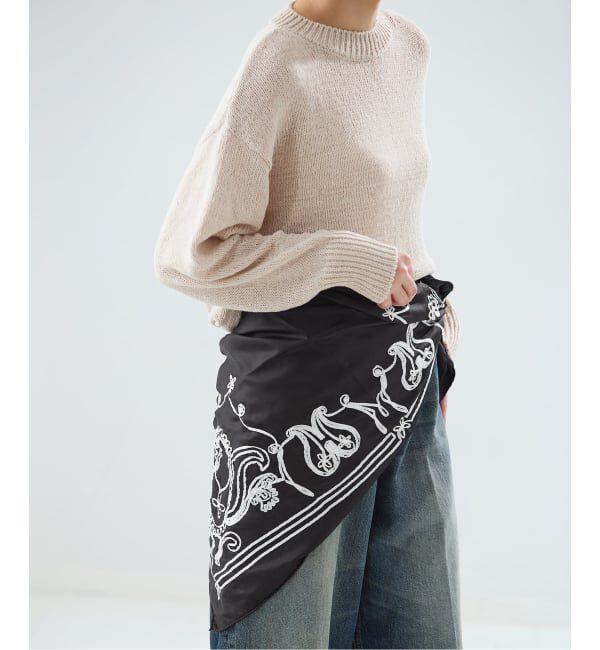 journal standard L'essage「【ASAUCE MELER/アソースメレ】 テープエンブロイダリーバンダナスカーフ」|バンダナ・スカーフ|