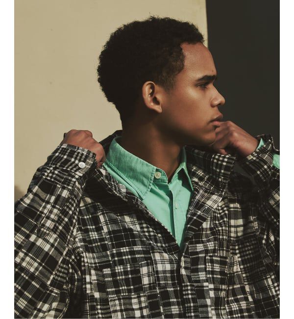 JOURNAL STANDARD「パッチ マドラス チェック フーディ シャツ」|シャツ・ブラウス|