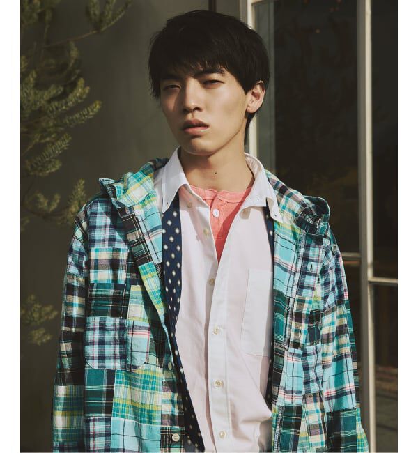 JOURNAL STANDARD「パッチ マドラス チェック フーディ シャツ」|シャツ・ブラウス|