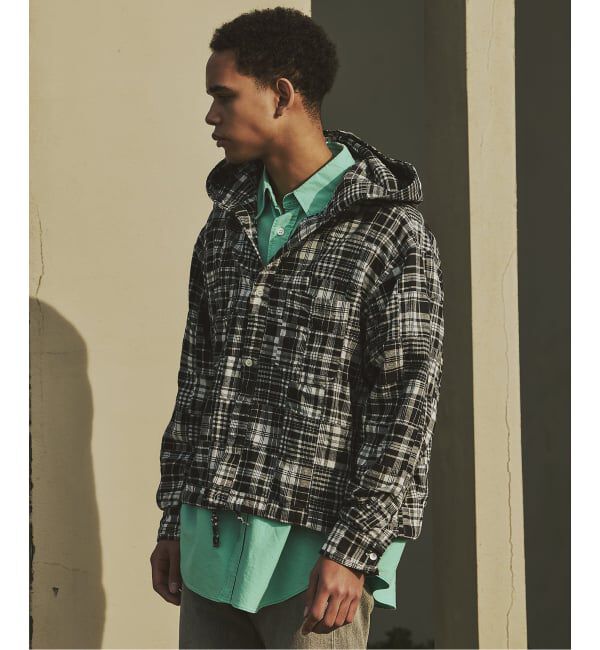 JOURNAL STANDARD「パッチ マドラス チェック フーディ シャツ」|シャツ・ブラウス|