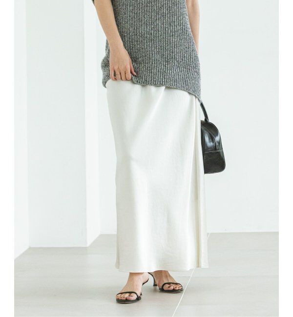 NOBLE「《追加》ナローAラインサテンスカート 2」|スカート|