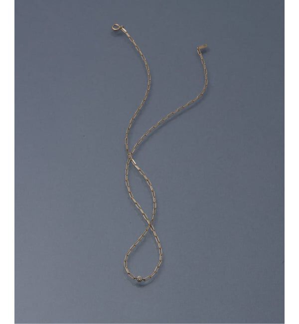 Lilas by Spick&Span「1粒ダイヤクリップチェーンネックレス K10」|ネックレス|ゴールド