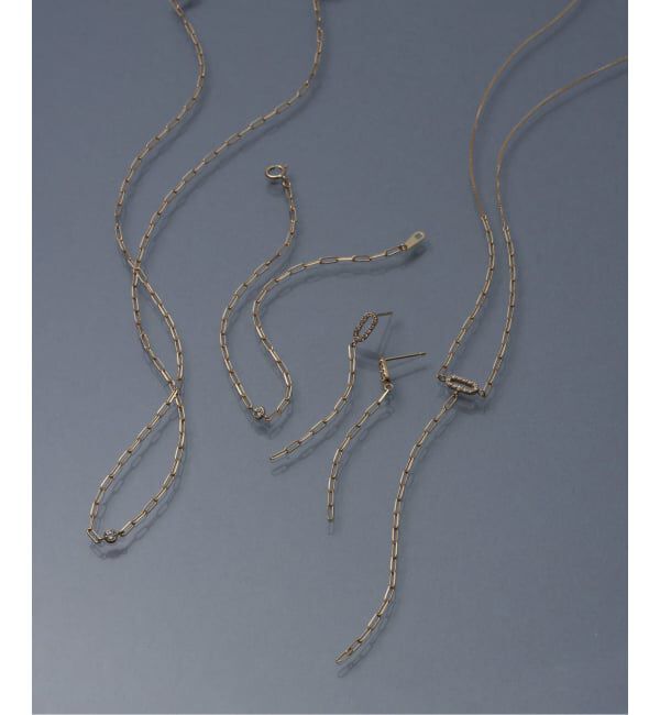 Lilas by Spick&Span「1粒ダイヤクリップチェーンネックレス K10」|ネックレス|