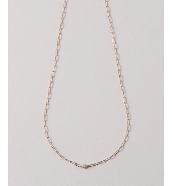 Lilas by Spick&Span「1粒ダイヤクリップチェーンネックレス K10」|ネックレス|