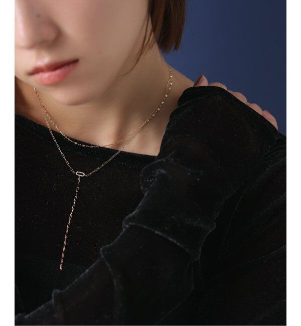 Lilas by Spick&Span「オーバルダイヤクリップチェーンYネックレス K10」|ネックレス|