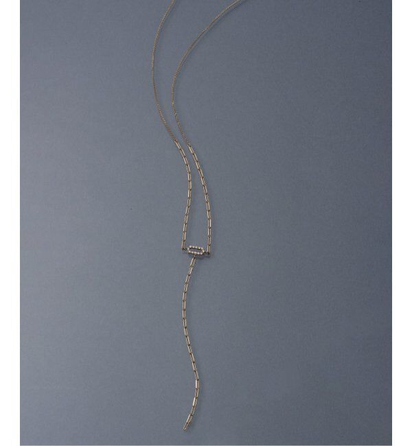 Lilas by Spick&Span「オーバルダイヤクリップチェーンYネックレス K10」|ネックレス|