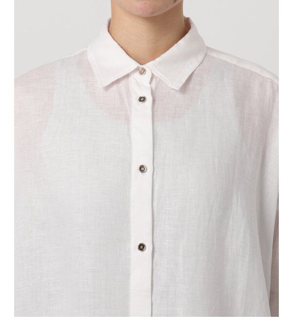 Spick and Span「《ゆったりサイズ》追加 80リネンカシュクール ビッグシャツ」|シャツ・ブラウス|