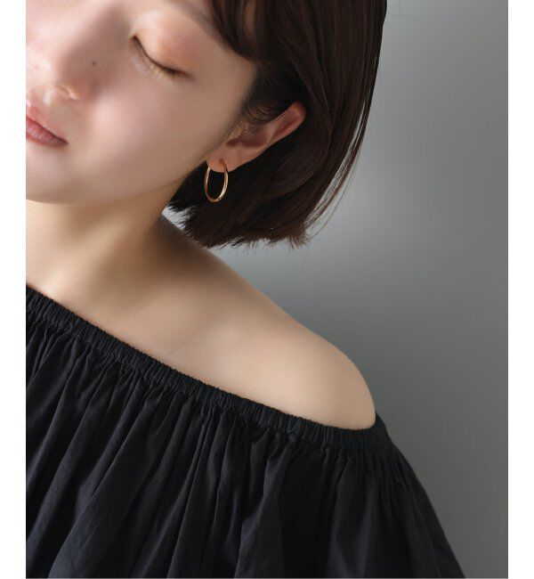 Lilas by Spick&Span「ハーフオープンフープピアスL K18(両耳)」|ピアス|