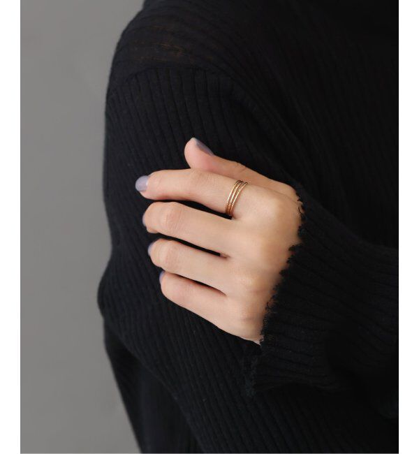Lilas by Spick&Span「テクスチャー3本リング K10」|リング|