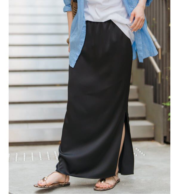 Spick and Span「《追加》サテンイージースカート」|スカート|