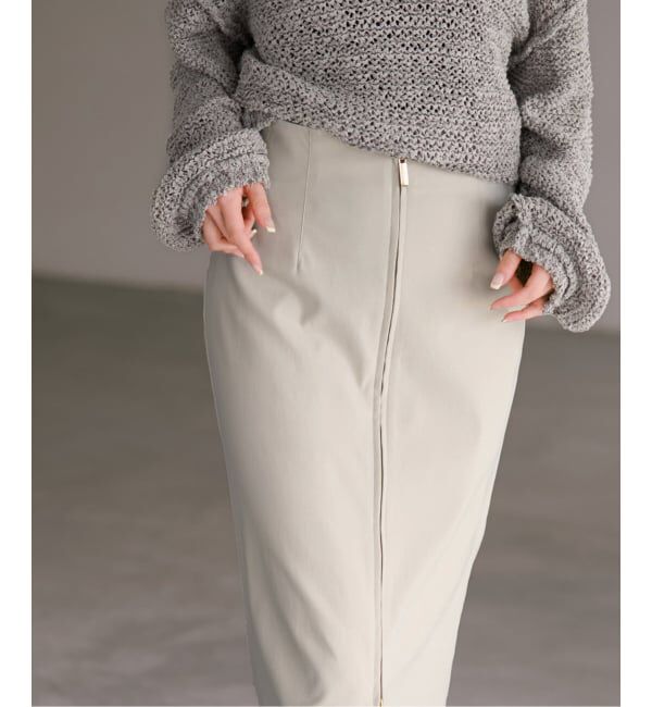 NOBLE「《追加3》RyNyコンフォートストレッチジップタイトスカート」|スカート|