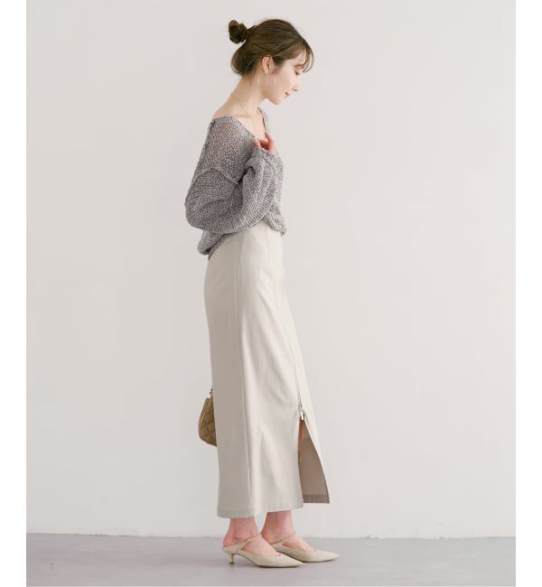 NOBLE「《追加3》RyNyコンフォートストレッチジップタイトスカート」|スカート|