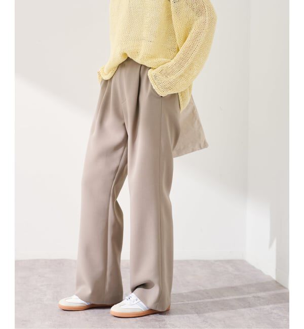 FRAMeWORK「《追加》ライトダブルクロスイージースラックス2」|スラックス|ベージュ