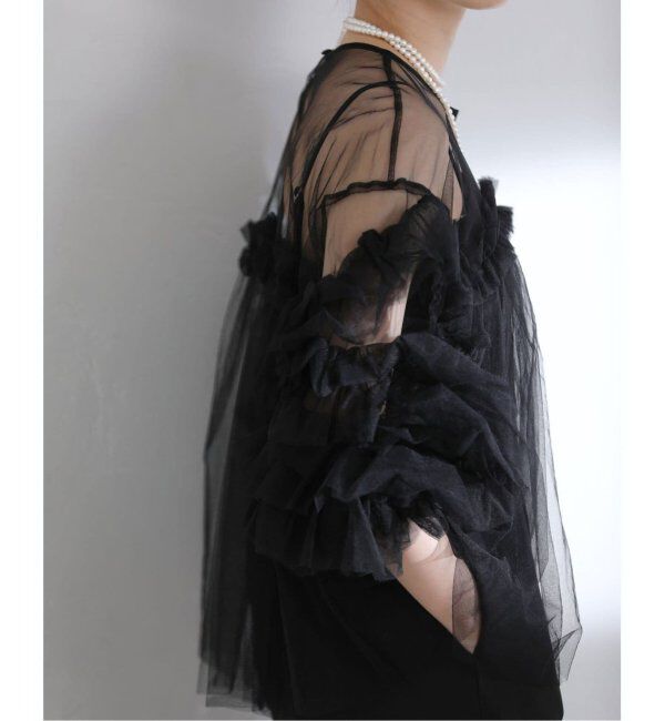  「《追加2》デコラティブチュールトップス」|シャツ・ブラウス|
