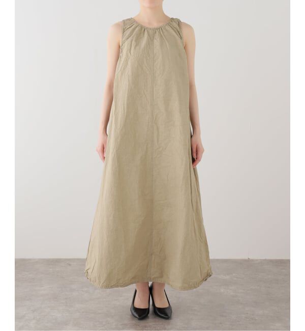  「【洗える】Munich/ミューニック 麻混ノースリワンピース」|ワンピース|