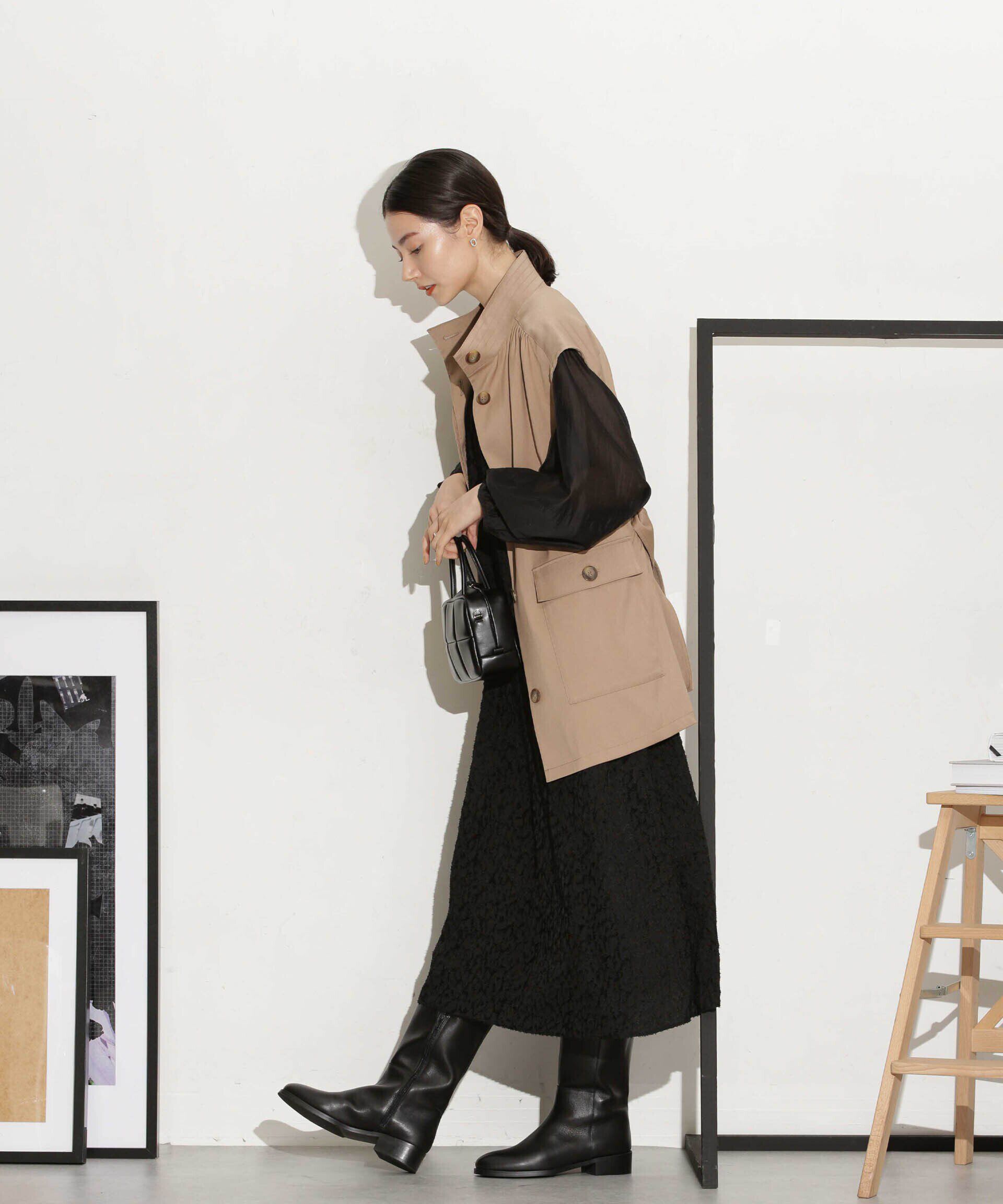 nano･universe「ベルト付きスタンドベスト」|ベスト・ジレ|