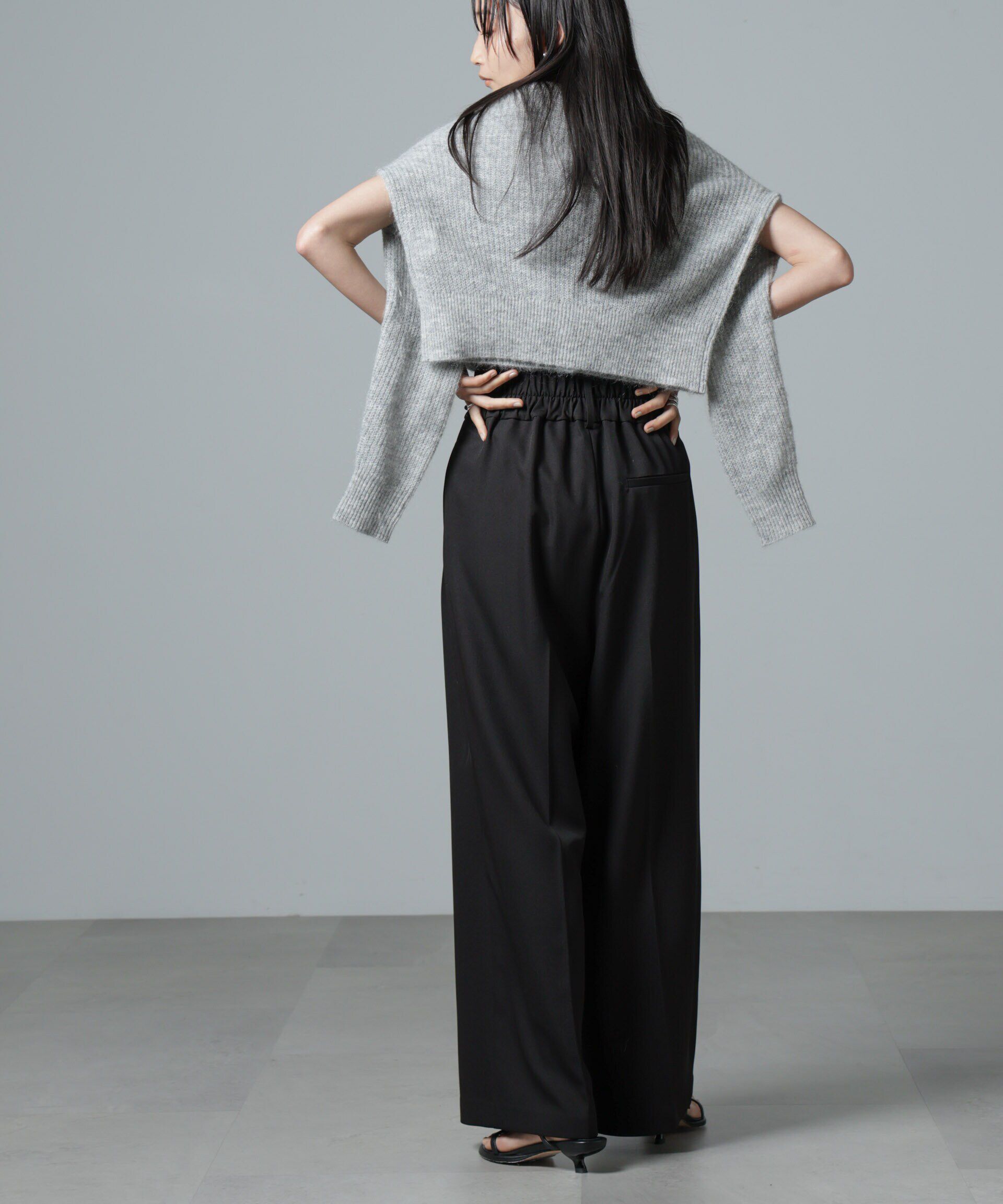 nano･universe「ハイウエスト2タックワイドパンツ」|チノ|