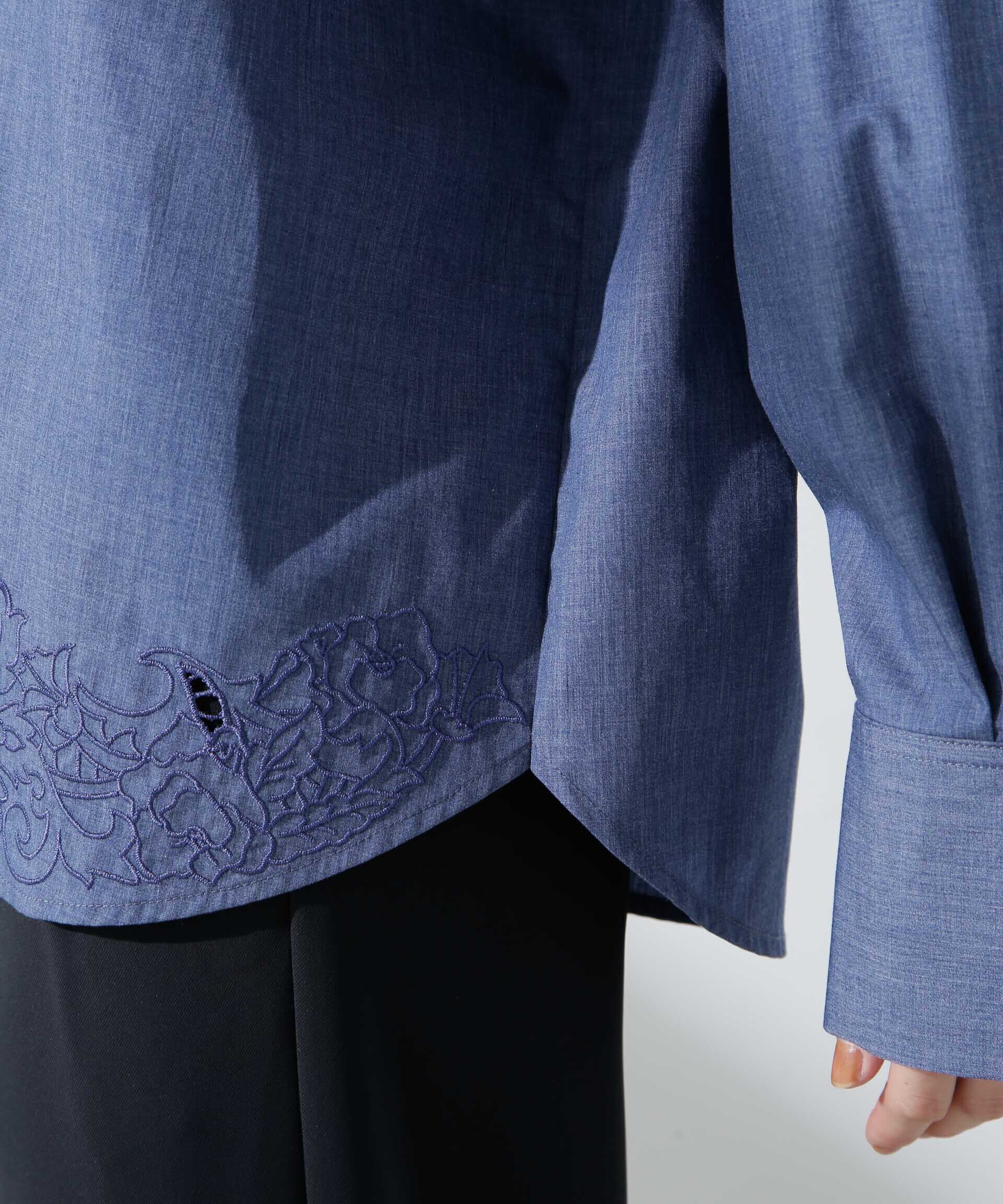 nano･universe「カットワークレースオーバーサイズシャツ」|シャツ・ブラウス|