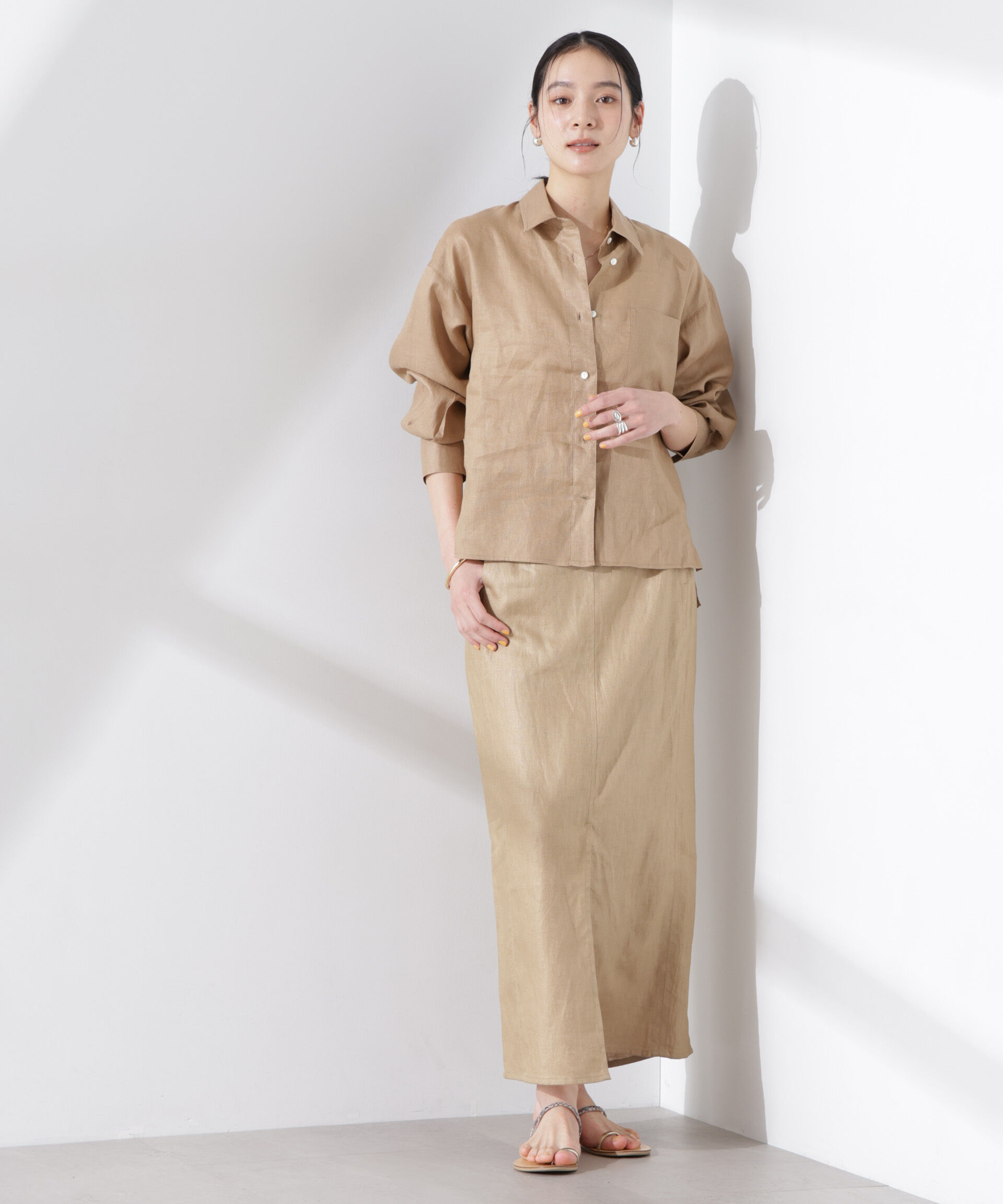 nano･universe「ヨーロピアンフラックス シアーシャツ（セットアップ可）」|シャツ・ブラウス|