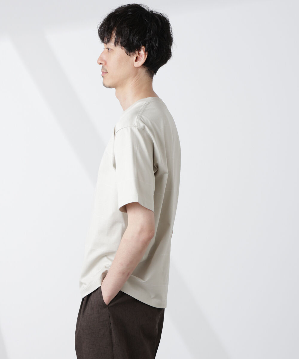 nano･universe「パネルボーダーTシャツ 半袖」|Tシャツ・カットソー|