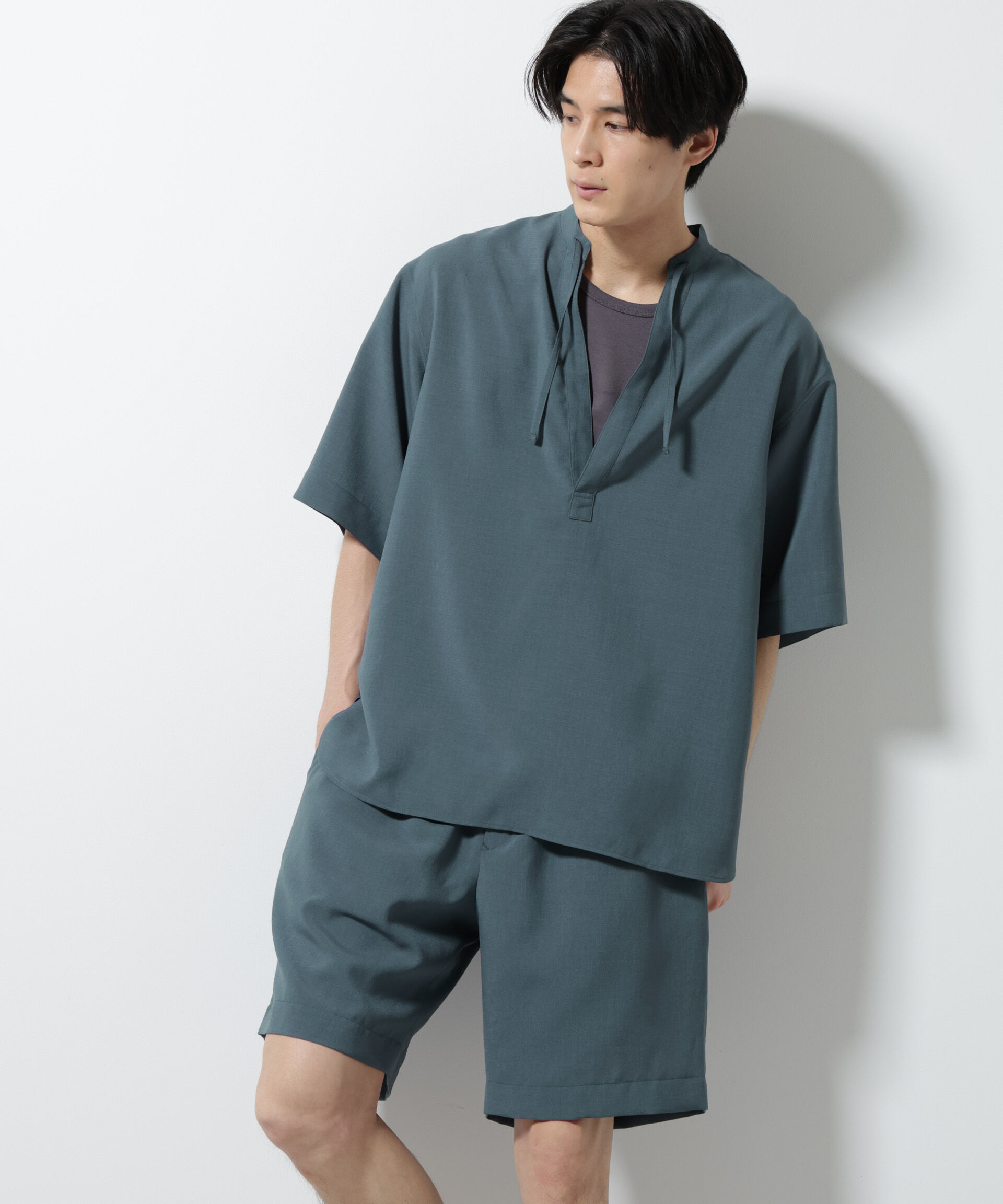 nano･universe「メランジドライプルオーバーシャツ（セットアップ可）」|シャツ・ブラウス|