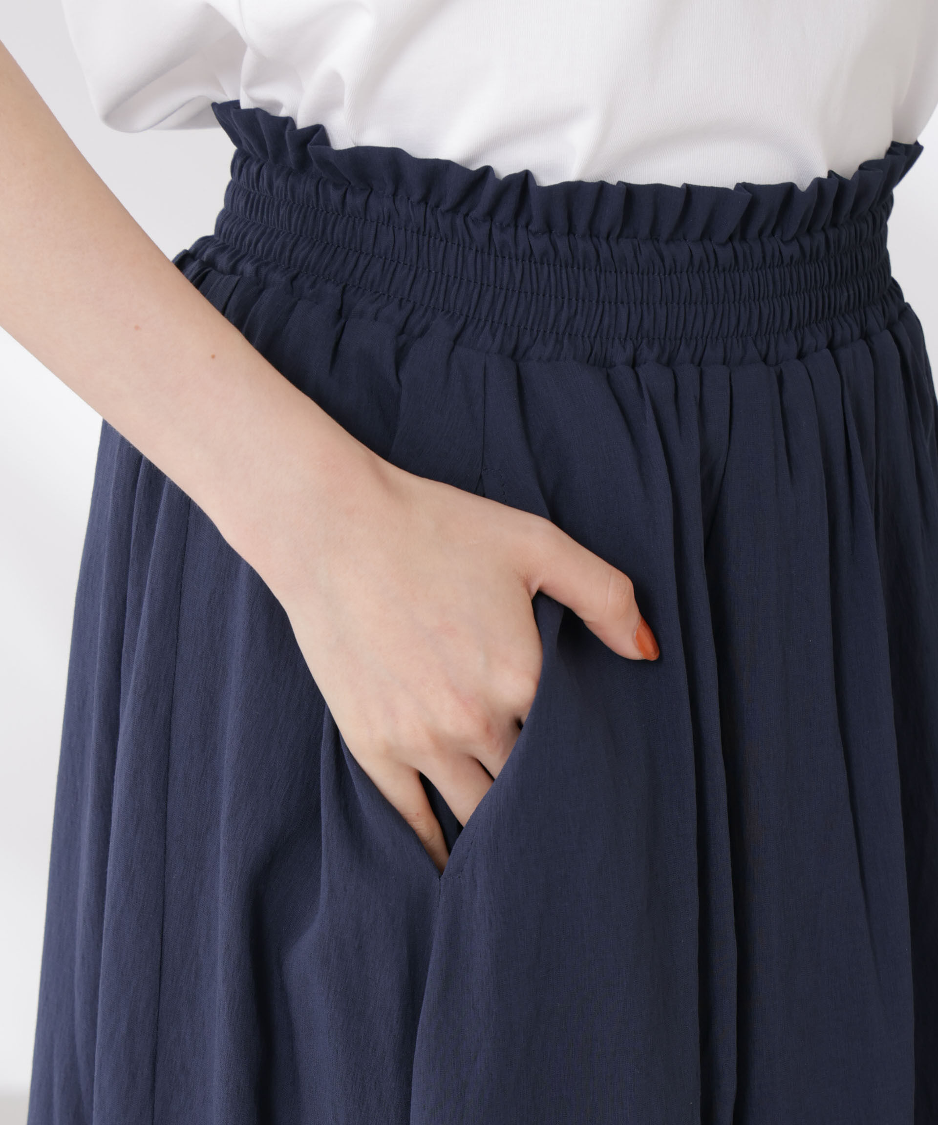 nano･universe「ウエストゴムギャザーシアースカート（セットアップ可）」|スカート|
