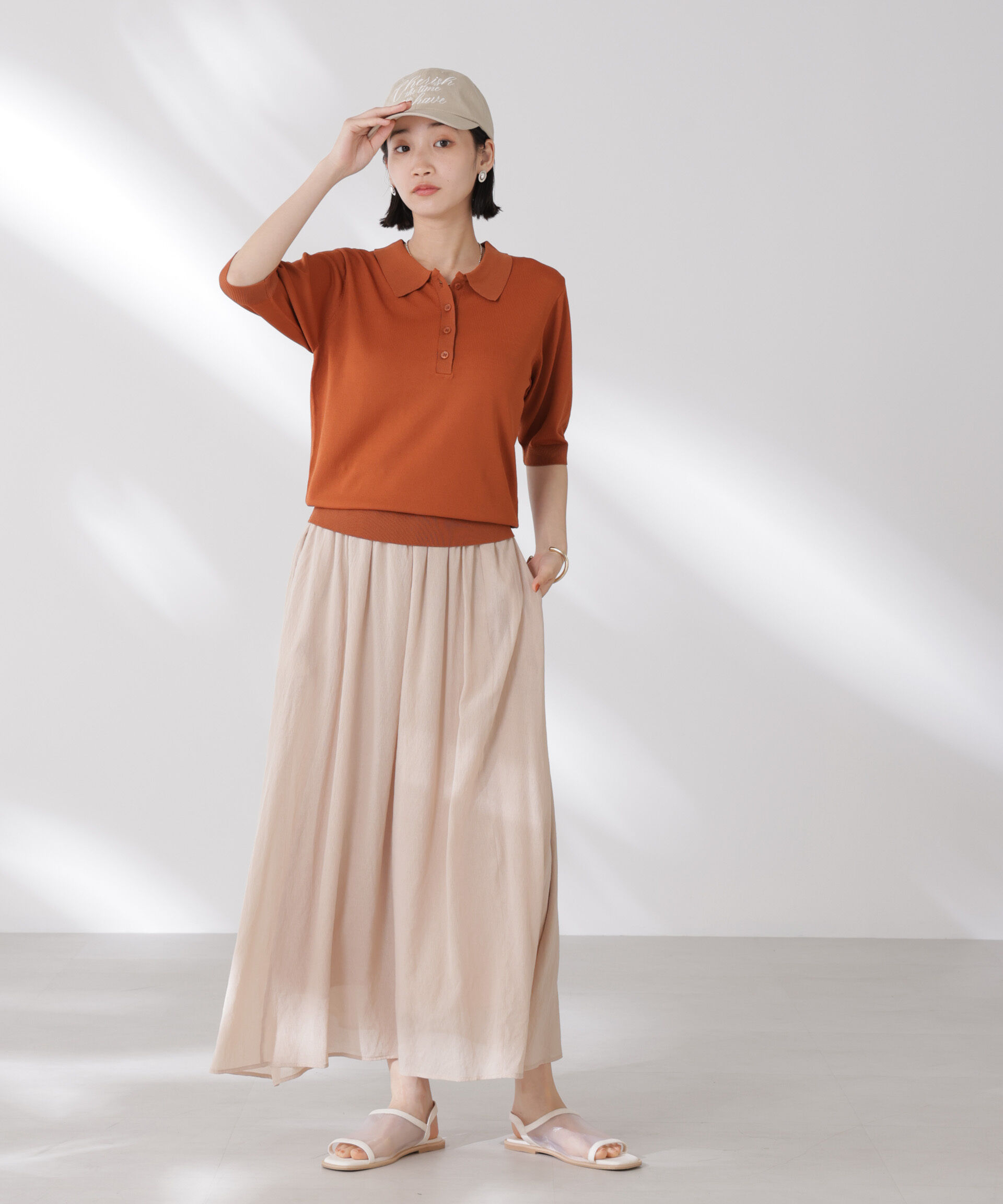 nano･universe「多機能強撚ポロニットトップス」|ニット・セーター|