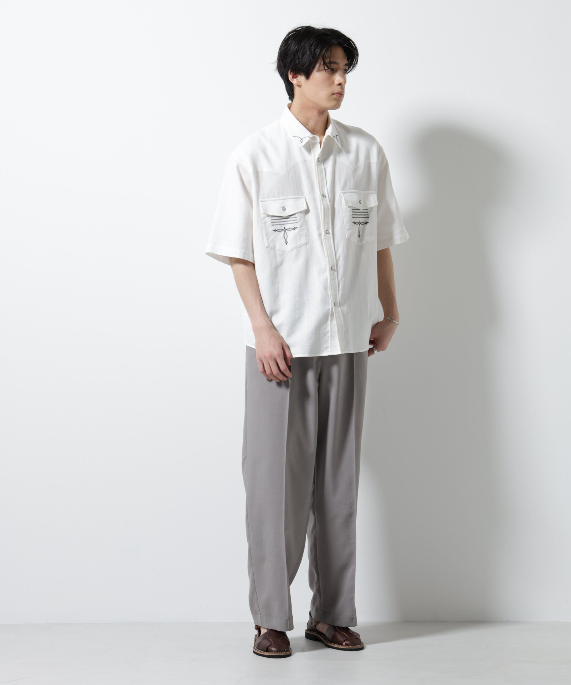 nano･universe「エンブロイダリー ウェスタンシャツ」|シャツ・ブラウス|