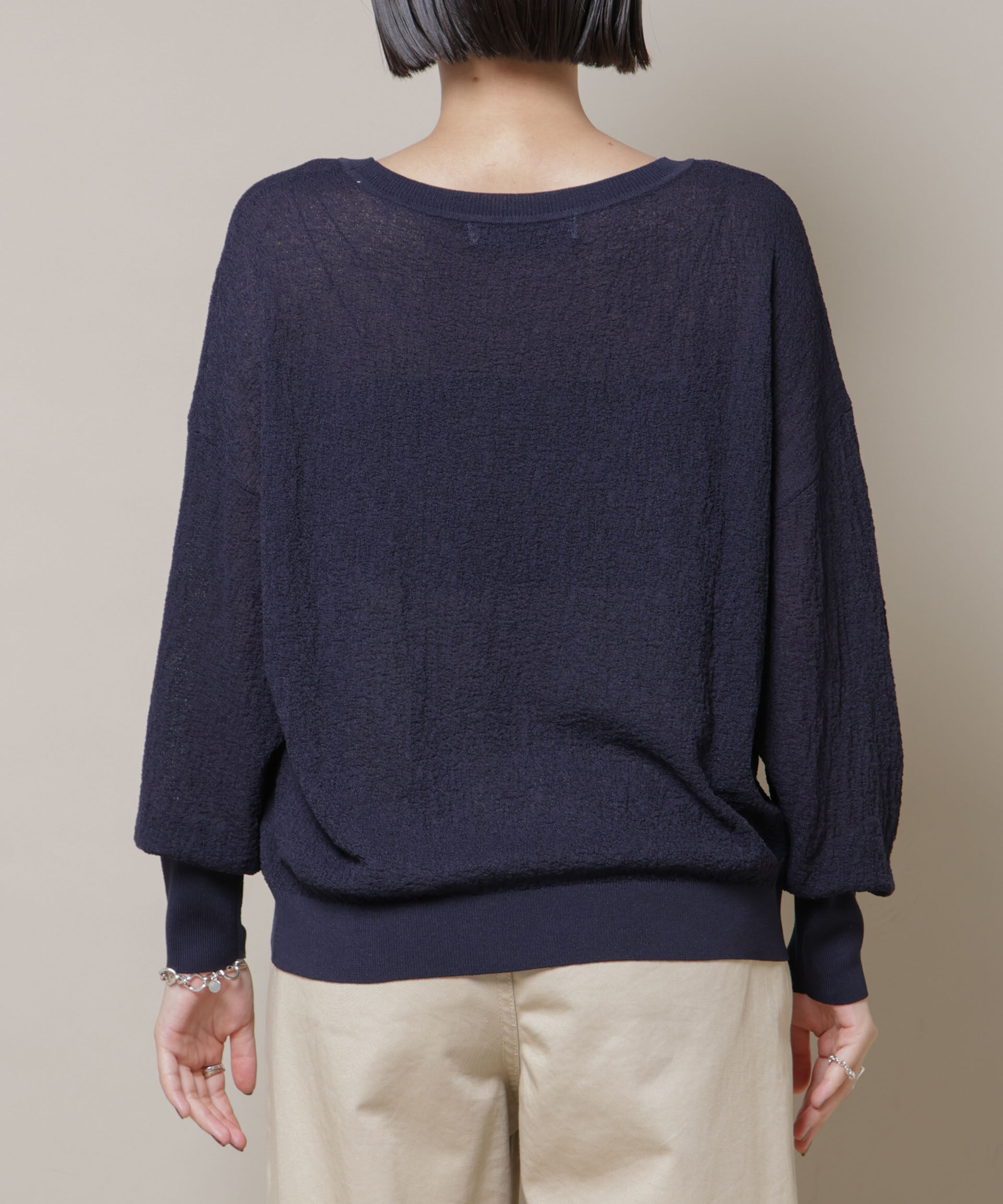 nano･universe「梨地ボートネックワイドシルエットニット」|ニット・セーター|