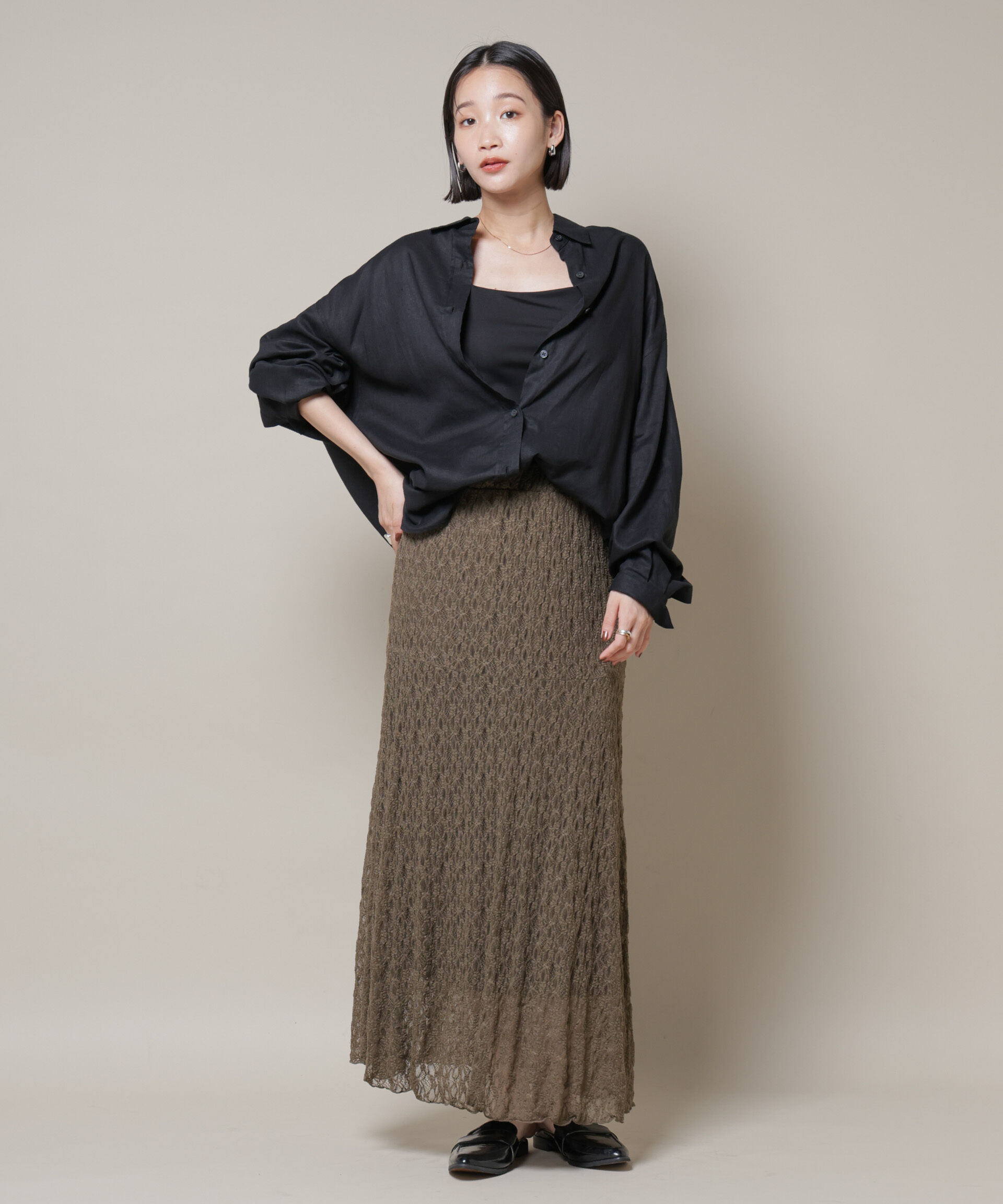 nano･universe「シアーレースフレアスカート(セットアップ可)」|スカート|