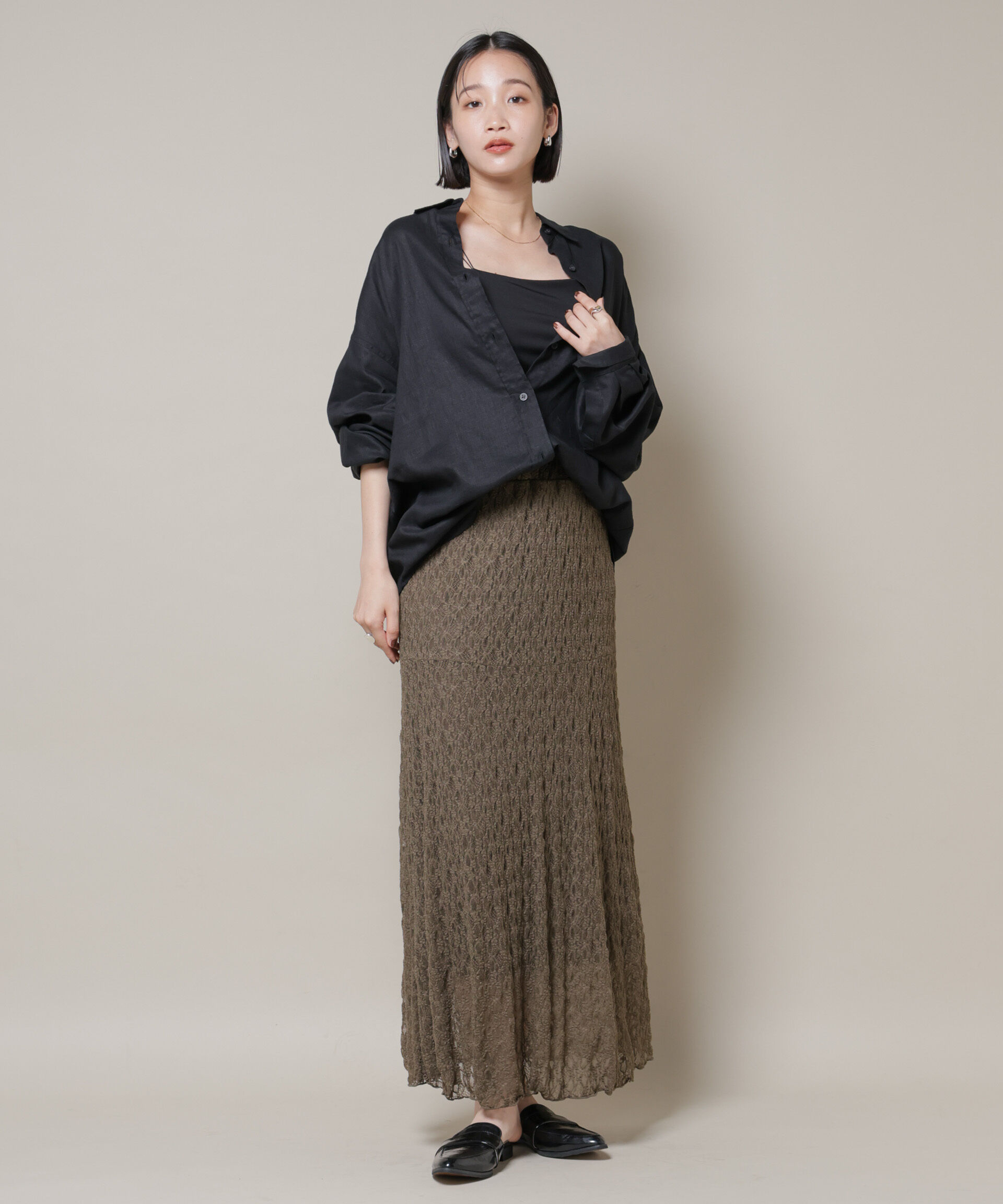 nano･universe「シアーレースフレアスカート(セットアップ可)」|スカート|