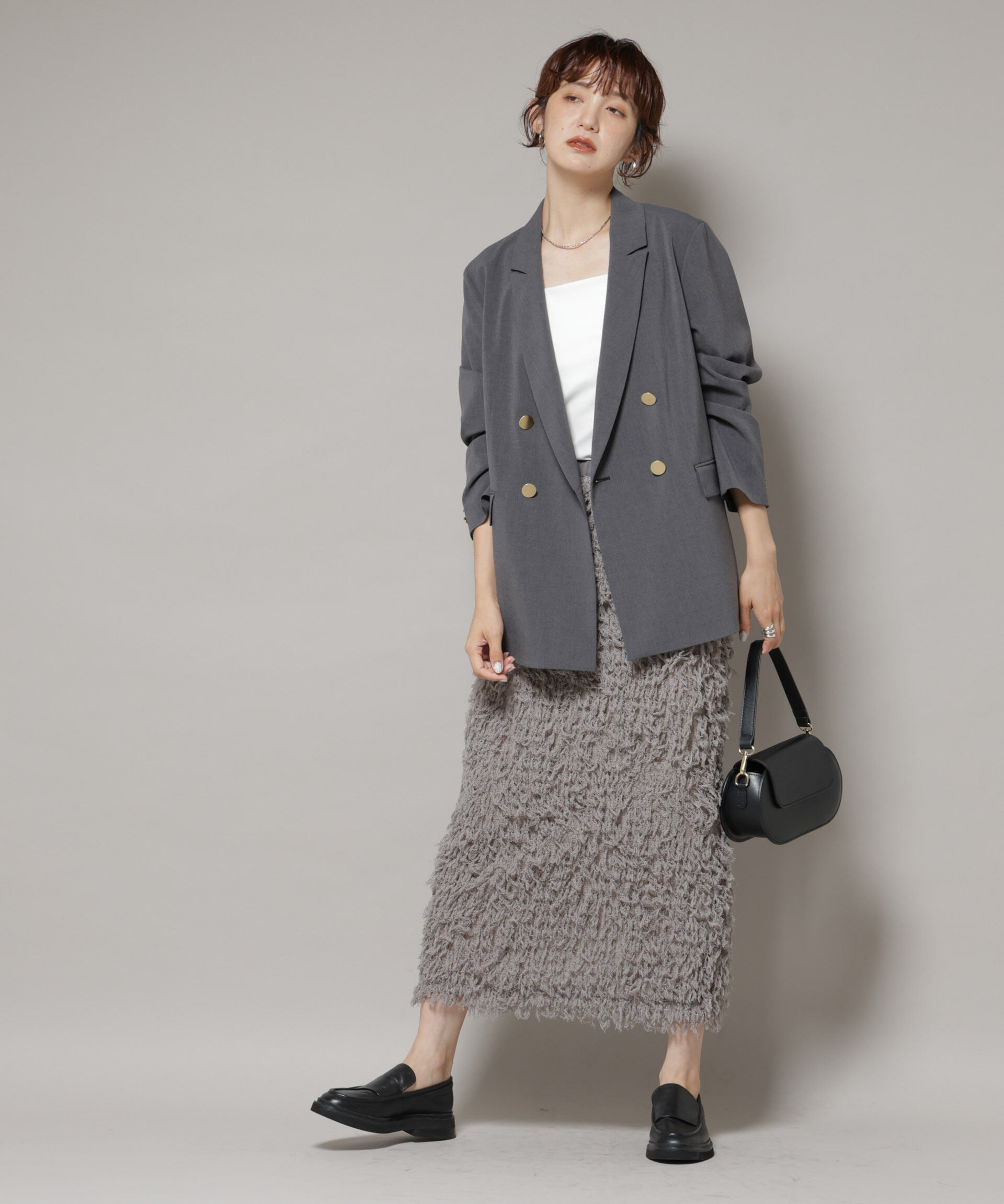 nano･universe「ドライウェザーストレッチダブルジャケット(セットアップ可)」|テーラードジャケット|