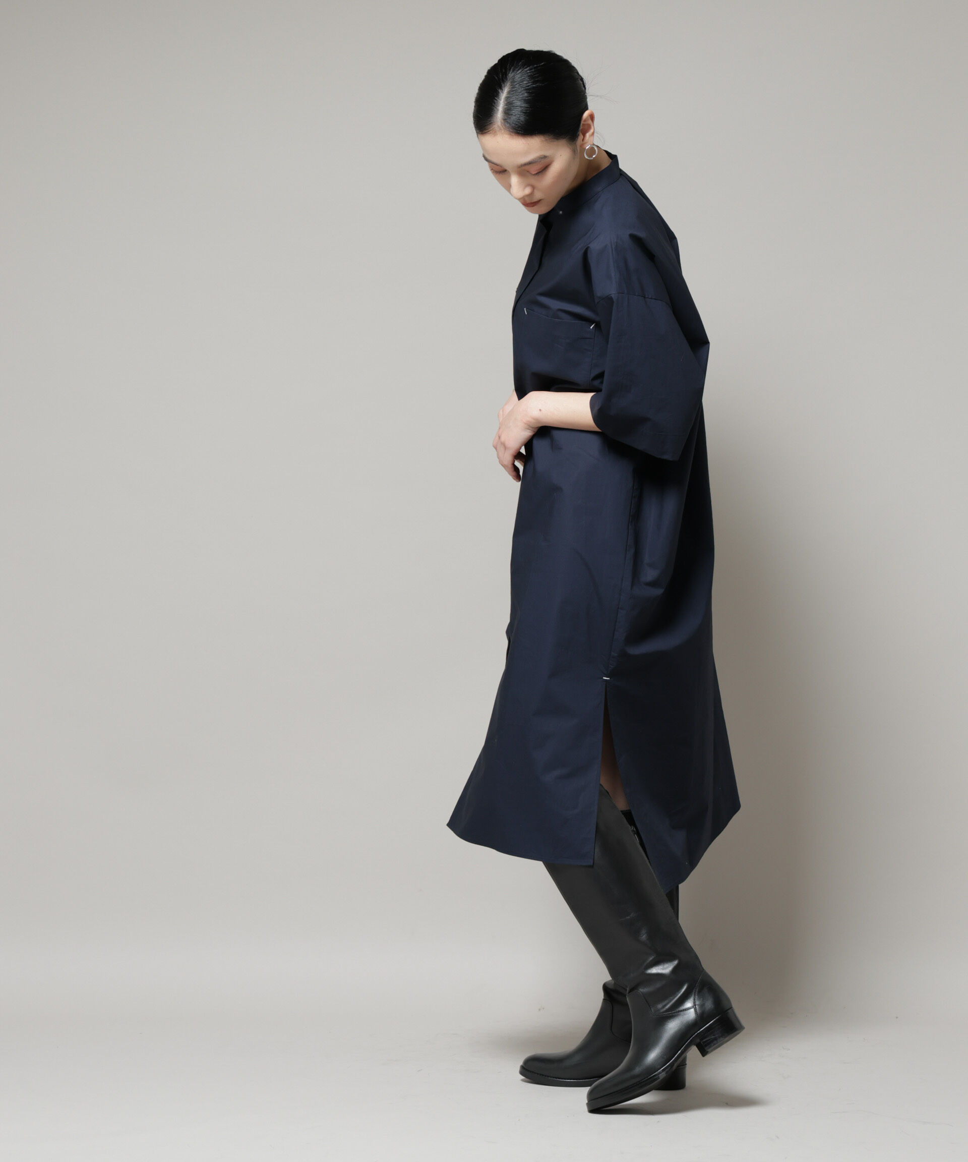 nano･universe「Ｗポケットハーフスリーブシャツワンピース」|ワンピース|